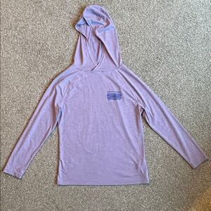 Patagonia Girls Lavender long sleeve tee with hood - Size Large (12)